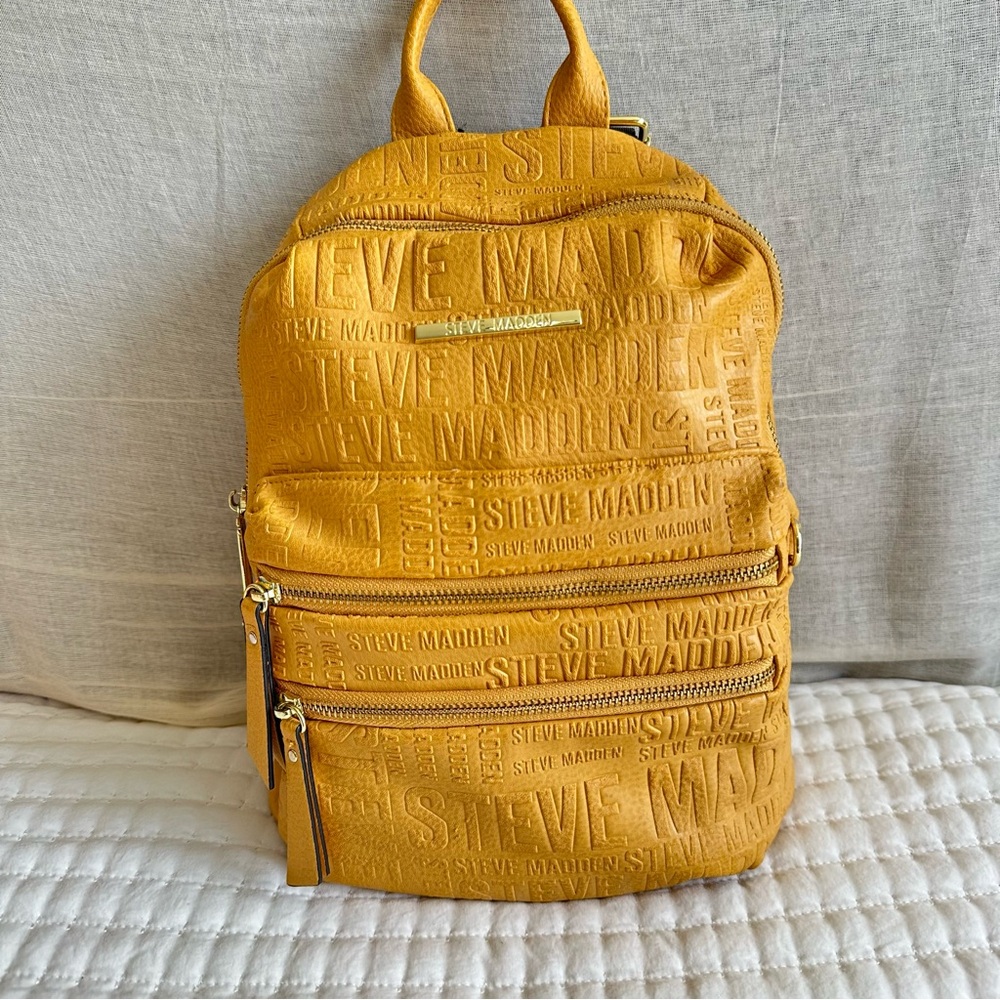 Steve Madden Yellow Vegan Leather backpack Nwt